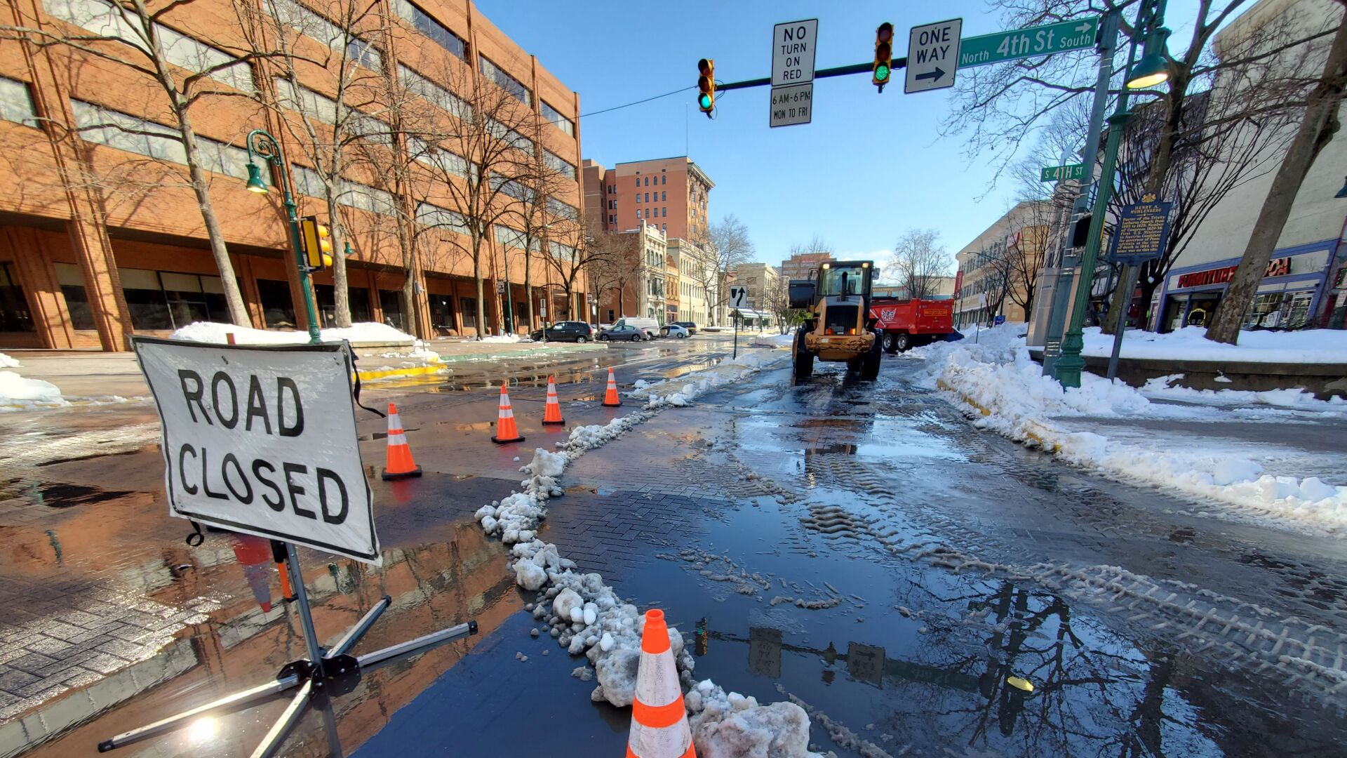 Snow removal on Penn Street in Reading